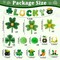 St. Patrick’s Party Supplies: 24-Piece Shamrock Hanging Decorations Set – Paper Fans, Pom Poms, Honeycombs & Lucky Banner for Ceiling & Party Decor